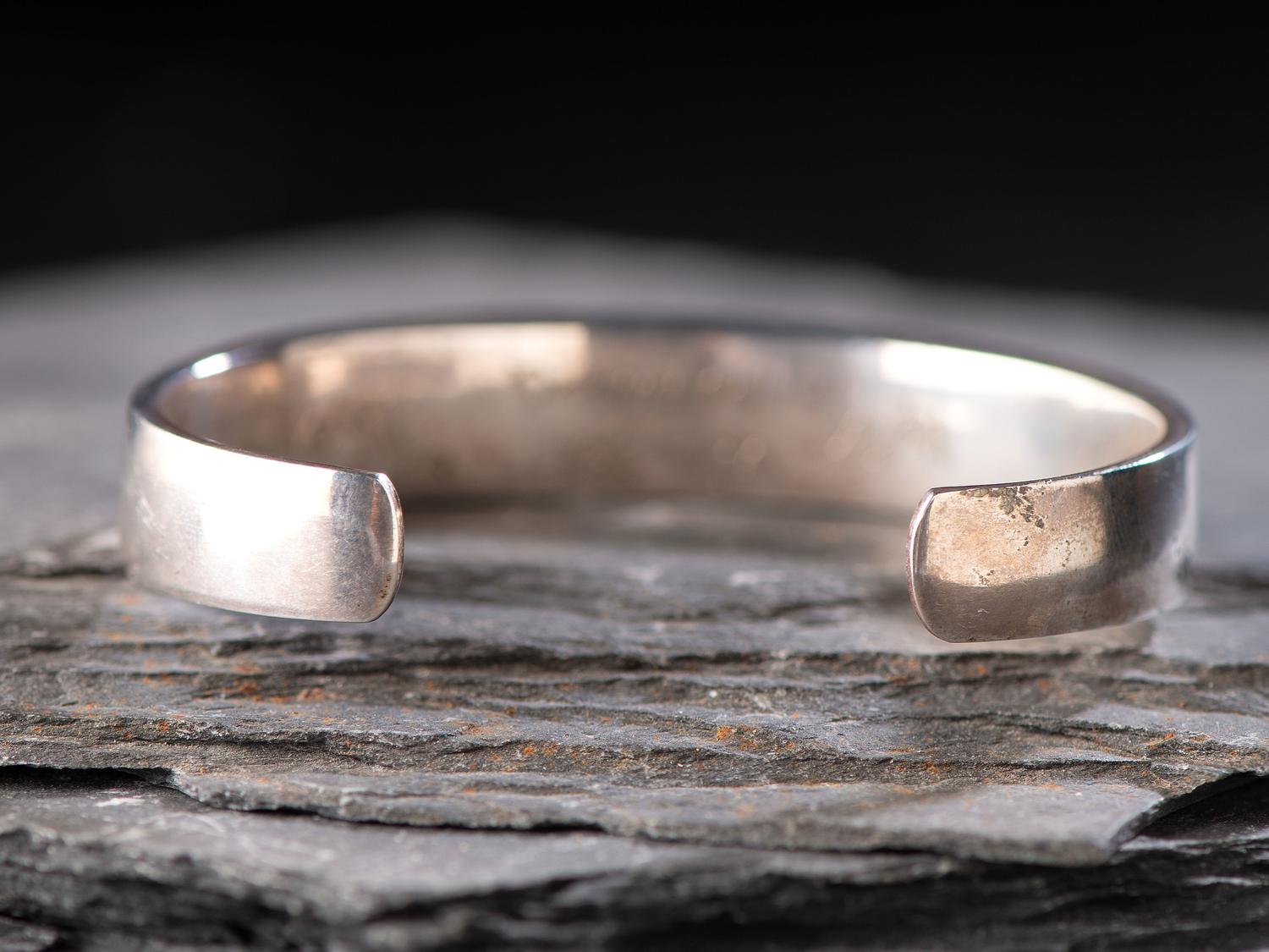 Sterling Silver Cuff Bracelet, with Turquoise and Coral Cobblestone Inlay