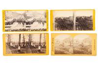 [CIVIL WAR]. A group of 38 stereoviews, highlighted by images of the Grand Review at Washington, DC, the National Cemetery and other locations in Arlington, VA, and later aviation views.