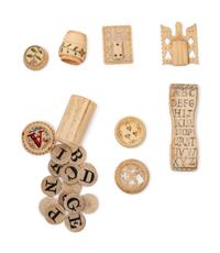 Six Carved Bone Sewing Articles