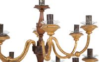 An Italian Parcel-Gilt Carved Fruitwood Thirteen-Light Candelabrum
