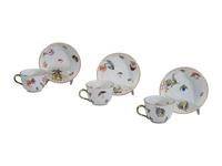 A Set of Six Herend Porcelain Teacups and Saucers