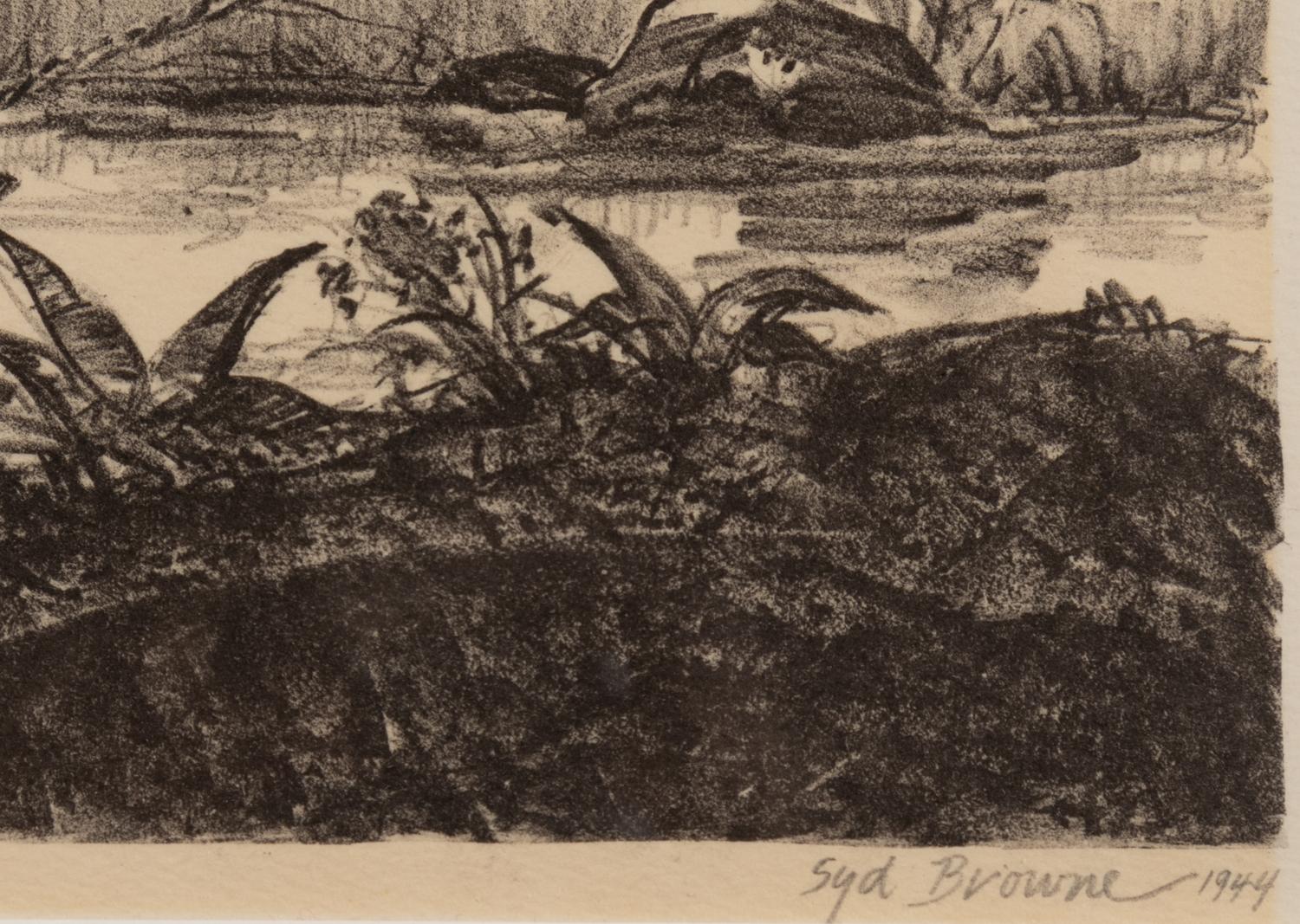 A group of three American prints (Aaron Bohrod, Summertime ; Syd Browne, Along the Canal ; Samuel Chamberlain, Valley of the Var )