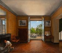 A Boy Tending the Fireplace