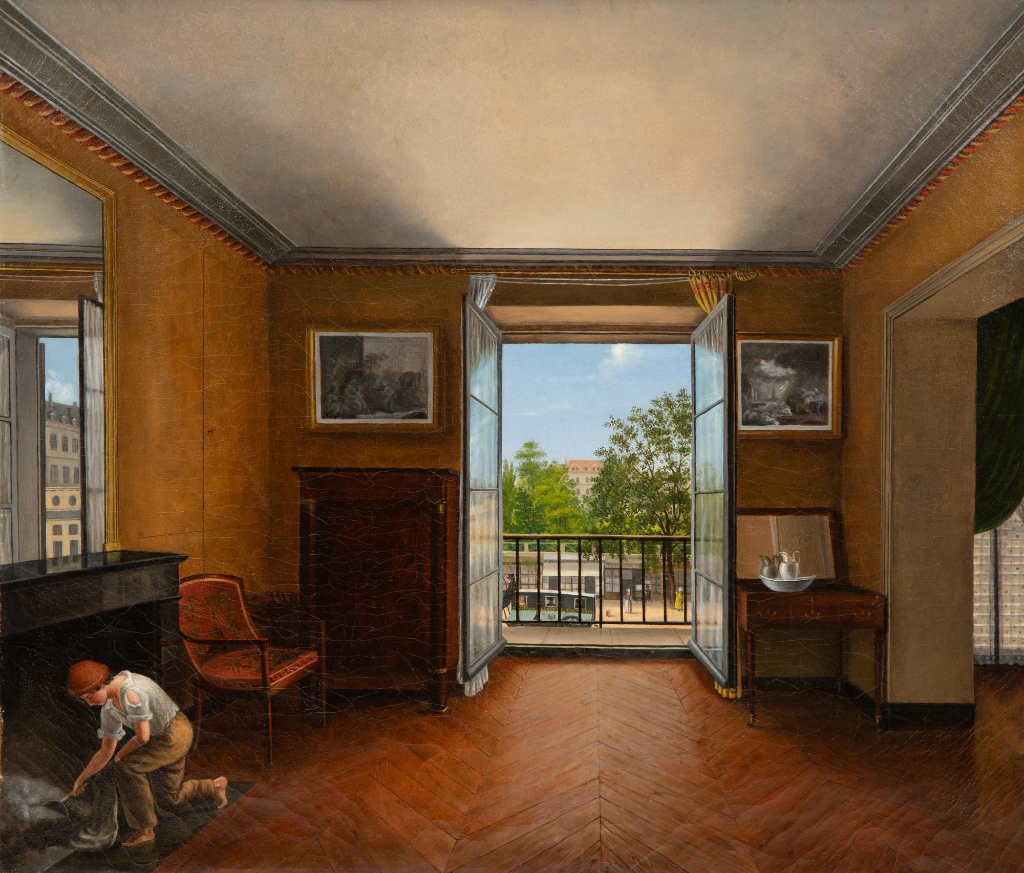A Boy Tending the Fireplace