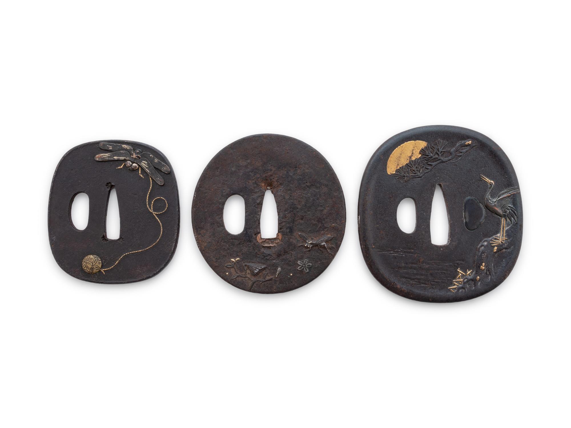Seven Inlaid Iron Tsuba