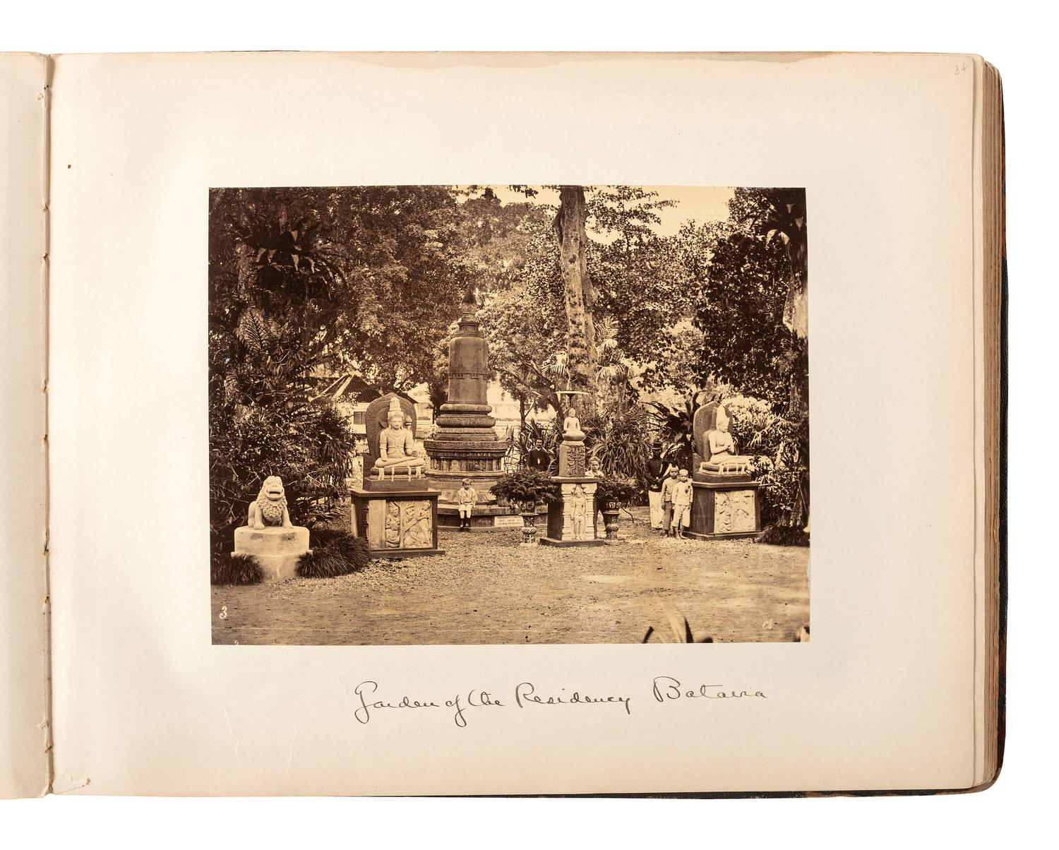 [EARLY PHOTOGRAPHY] -- [INDONESIA]. Album containing photographs of Java [Dutch East Indies]. Ca 1860s.