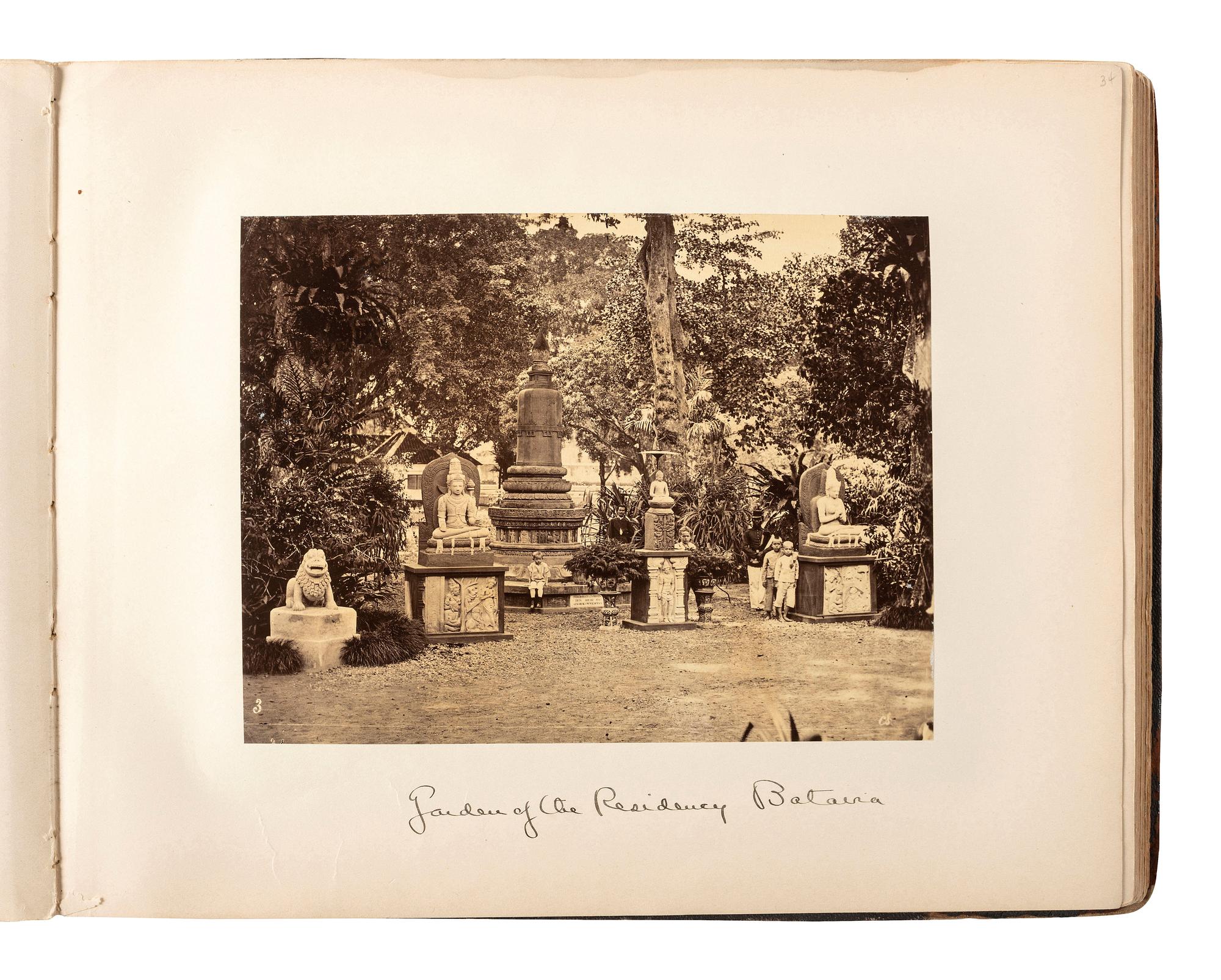 [EARLY PHOTOGRAPHY] -- [INDONESIA]. Album containing photographs of Java [Dutch East Indies]. Ca 1860s.