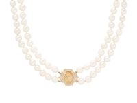 DOUBLE STRAND CULTURED PEARL NECKLACE