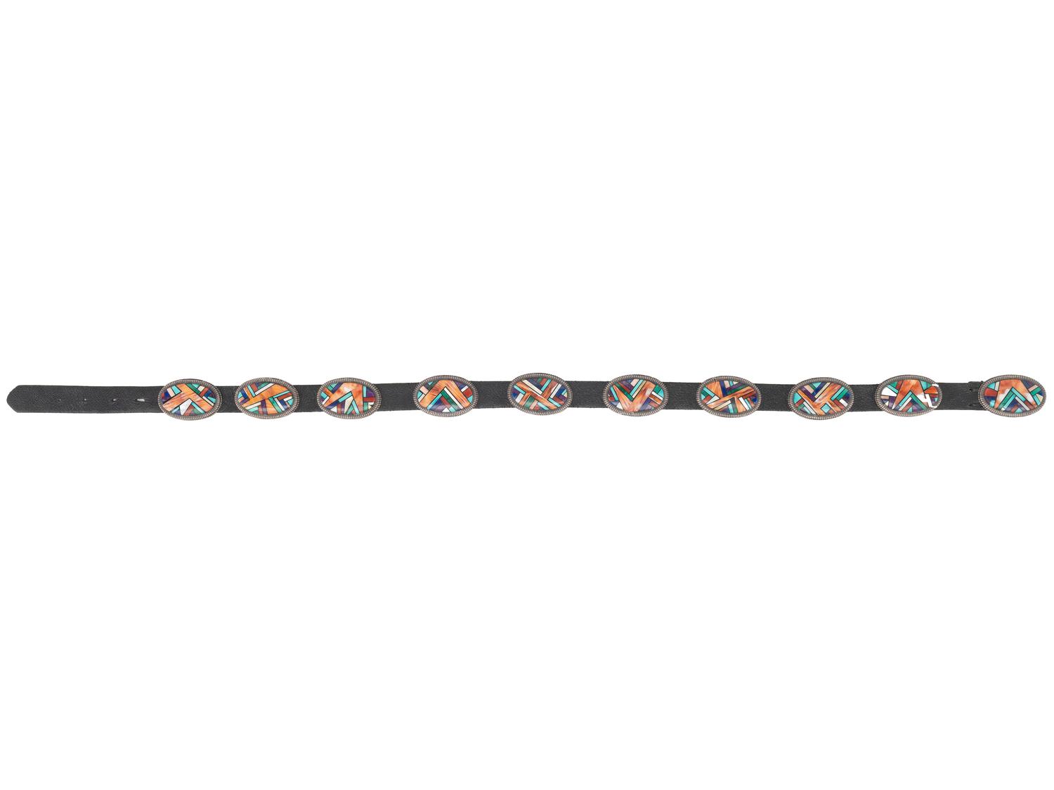 Sterling Silver and Mosaic Inlay Concha Belt