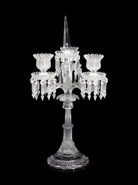 A Baccarat Dauphin Three-Light Candelabrum
