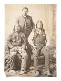 [NATIVE AMERICANS]. Cabinet card of Black Coal, Coolidge, and Painting Horse, Arapaho.