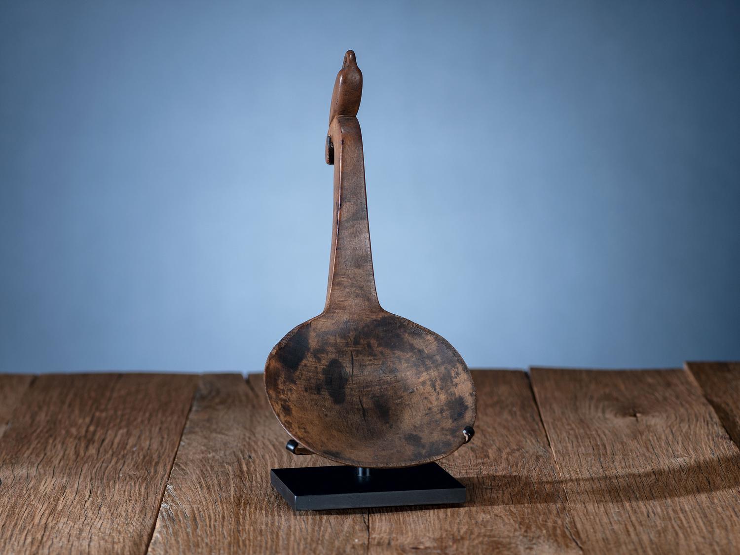 Eastern Woodlands Maple Ladle, with Swan Effigy