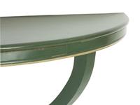 A Pair of Green-Painted Demilune Console Tables by Jessup