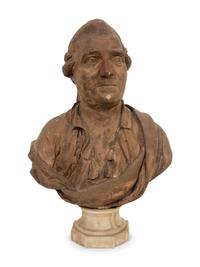 A French Terracotta Bust of a Gentleman