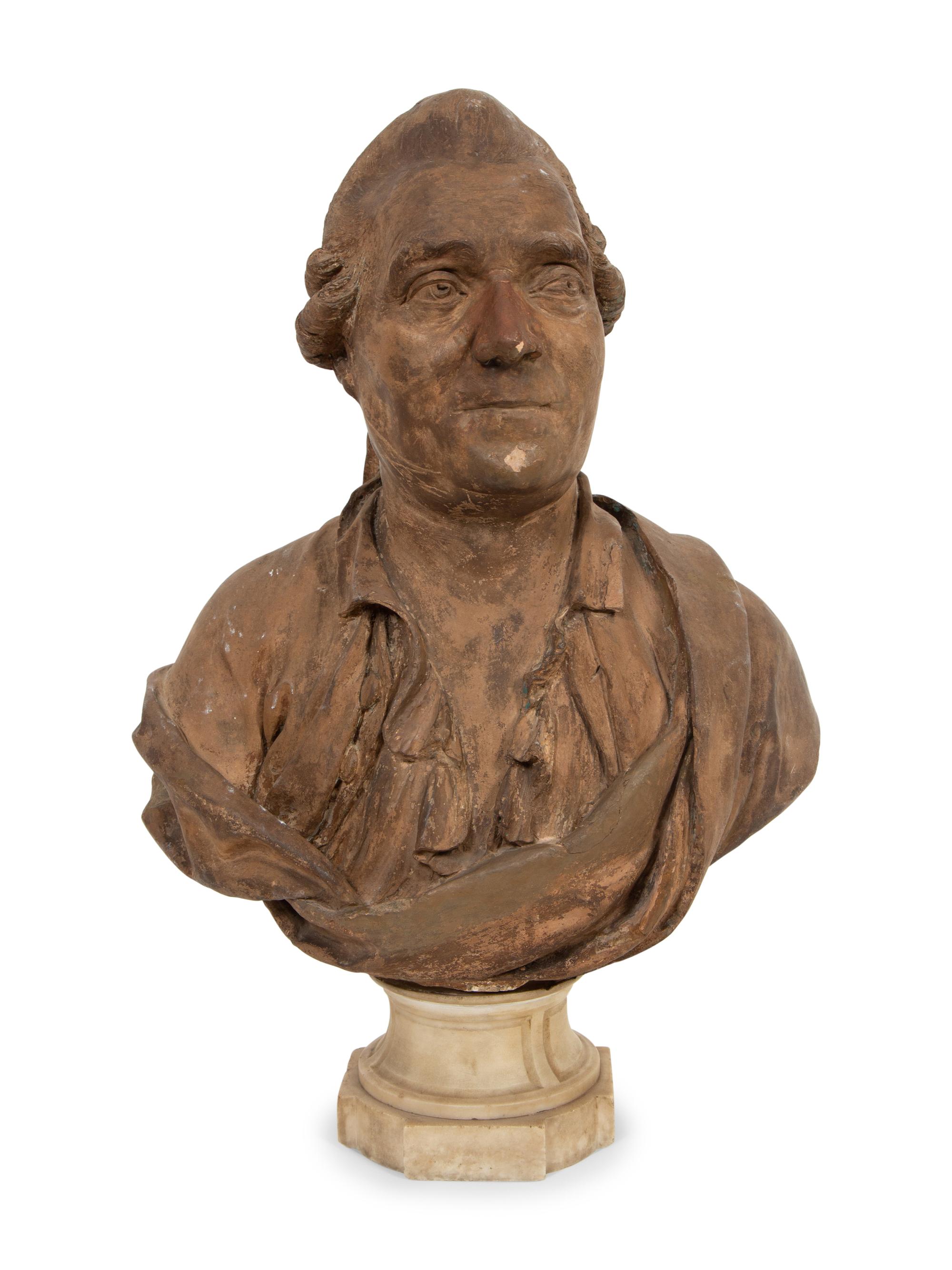 A French Terracotta Bust of a Gentleman