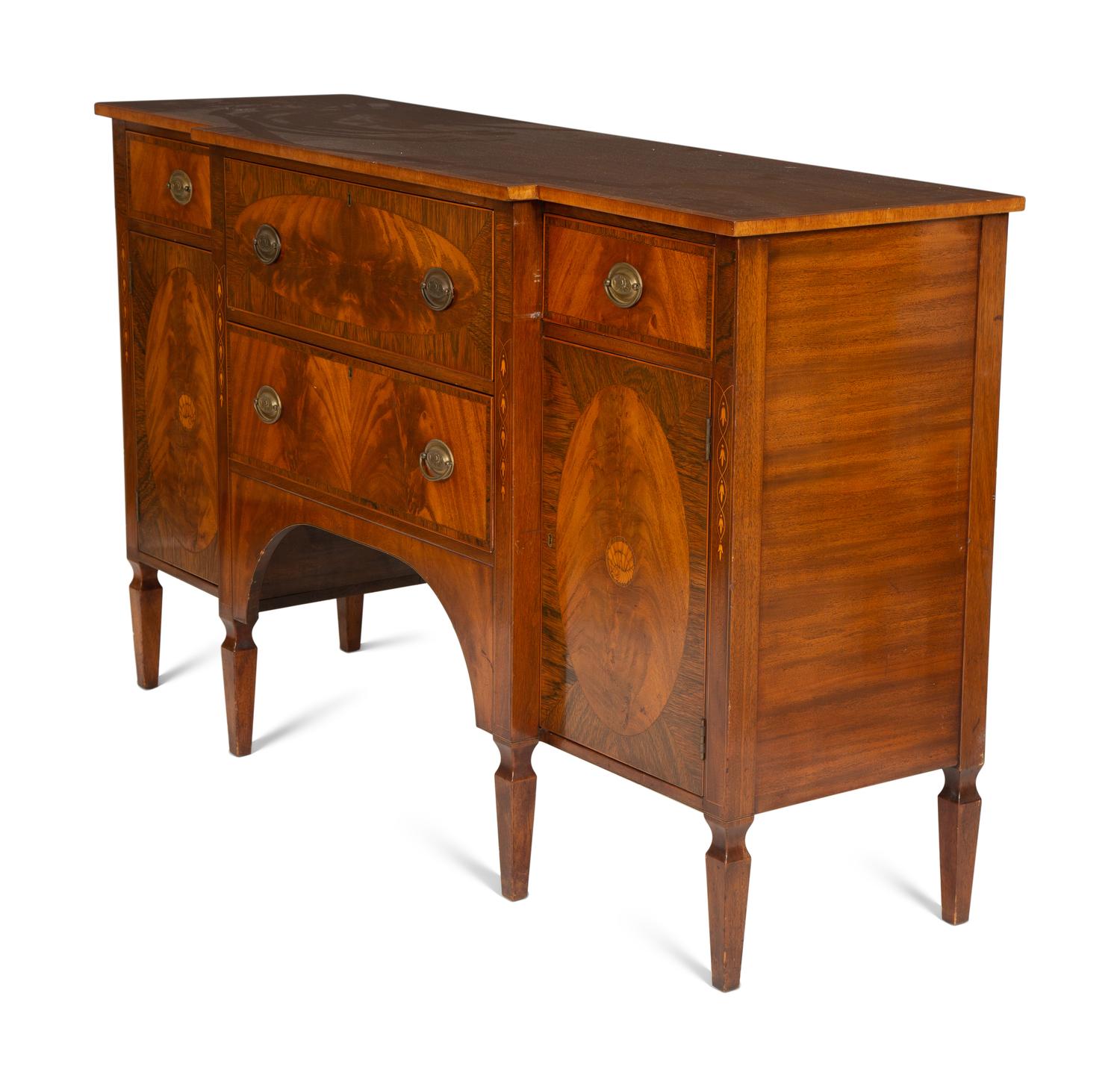 A Federal Style Figured Mahogany Sideboard