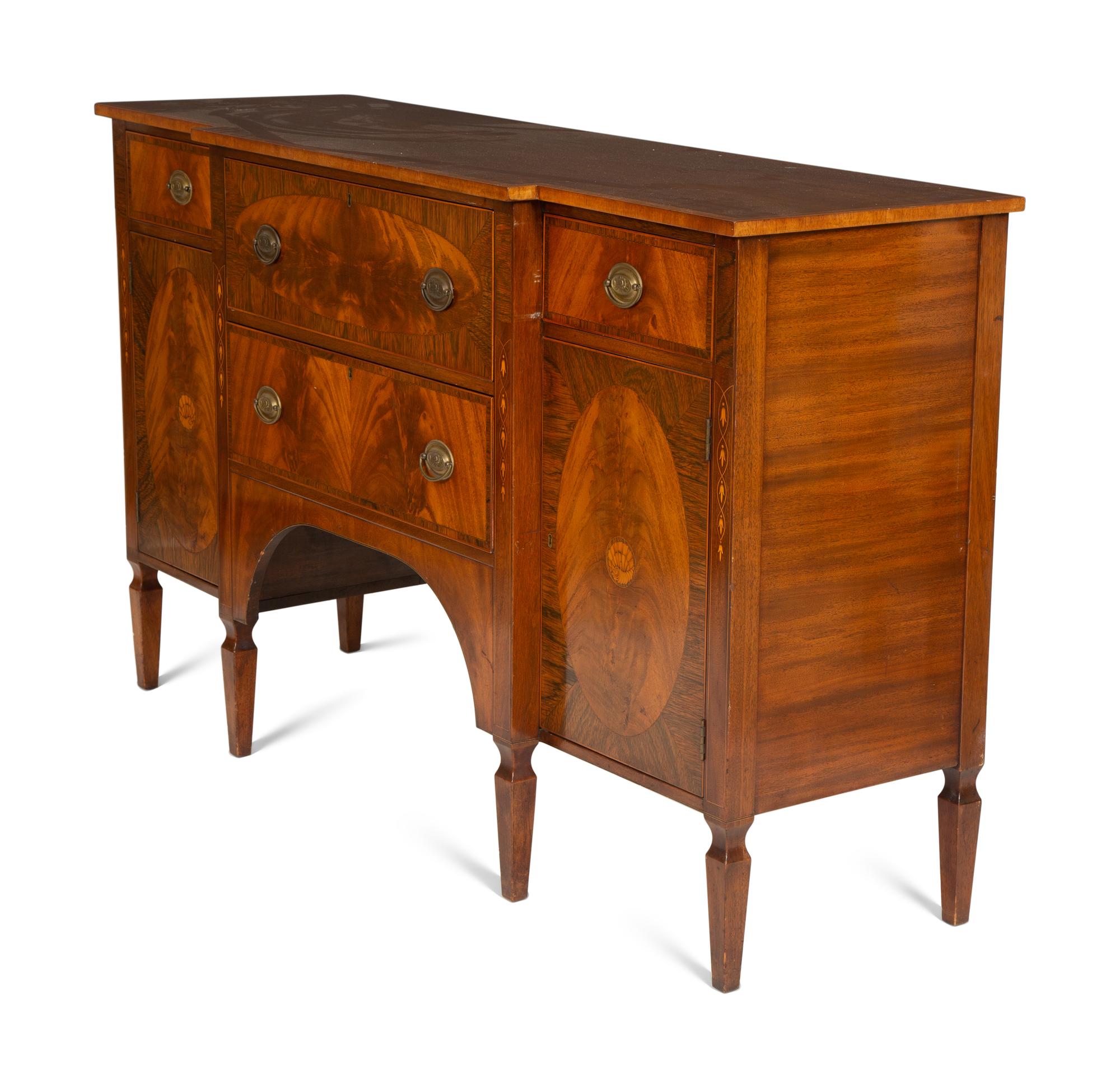 A Federal Style Figured Mahogany Sideboard