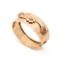 RETRO, ROSE GOLD, DIAMOND AND RUBY BANGLE BRACELET
