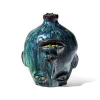 Charlie West, A Glazed Stoneware Work: Upside Down Face Jug