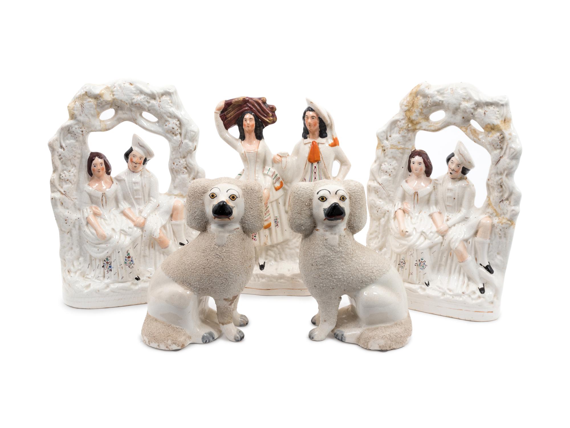 A Collection of Staffordshire Pottery Figures — 19TH CENTURY