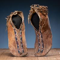 Apache Beaded Hide Moccasins