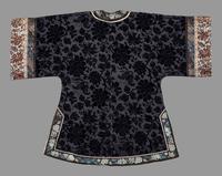 A Dark Navy Ground Cut Velvet and Embroidered Silk Lady's Jacket