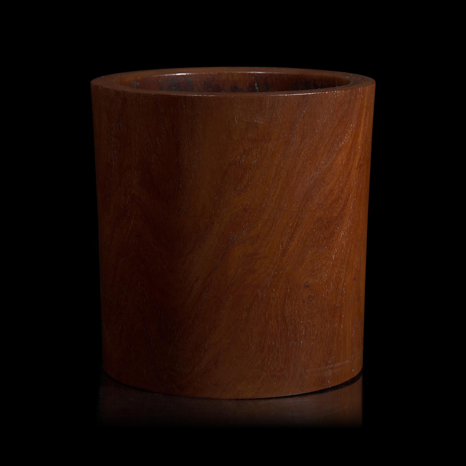 A Chinese Huanghuali Brush Pot, Qing Dynasty to Republic 晚清民國 黃花梨筆筒一件