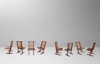 Set of Eight Conoid Dining Chairs, 1976 and 1978