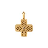 KATY BRISCOE, YELLOW GOLD AND DIAMOND CROSS PENDANT