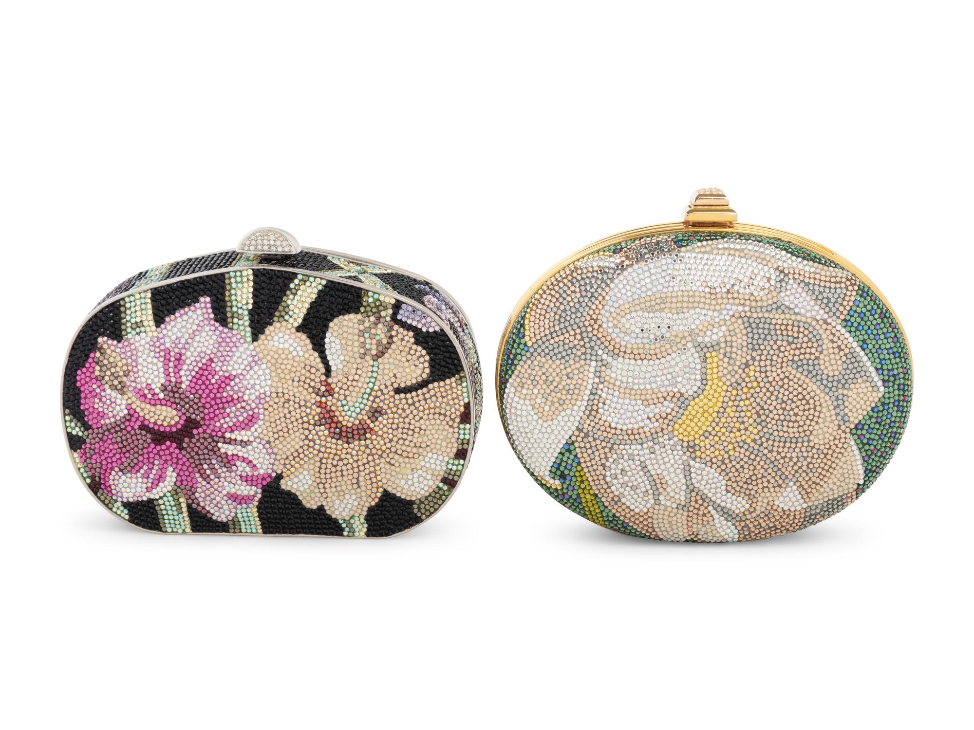 Two Judith Leiber Floral Motif Minaudières