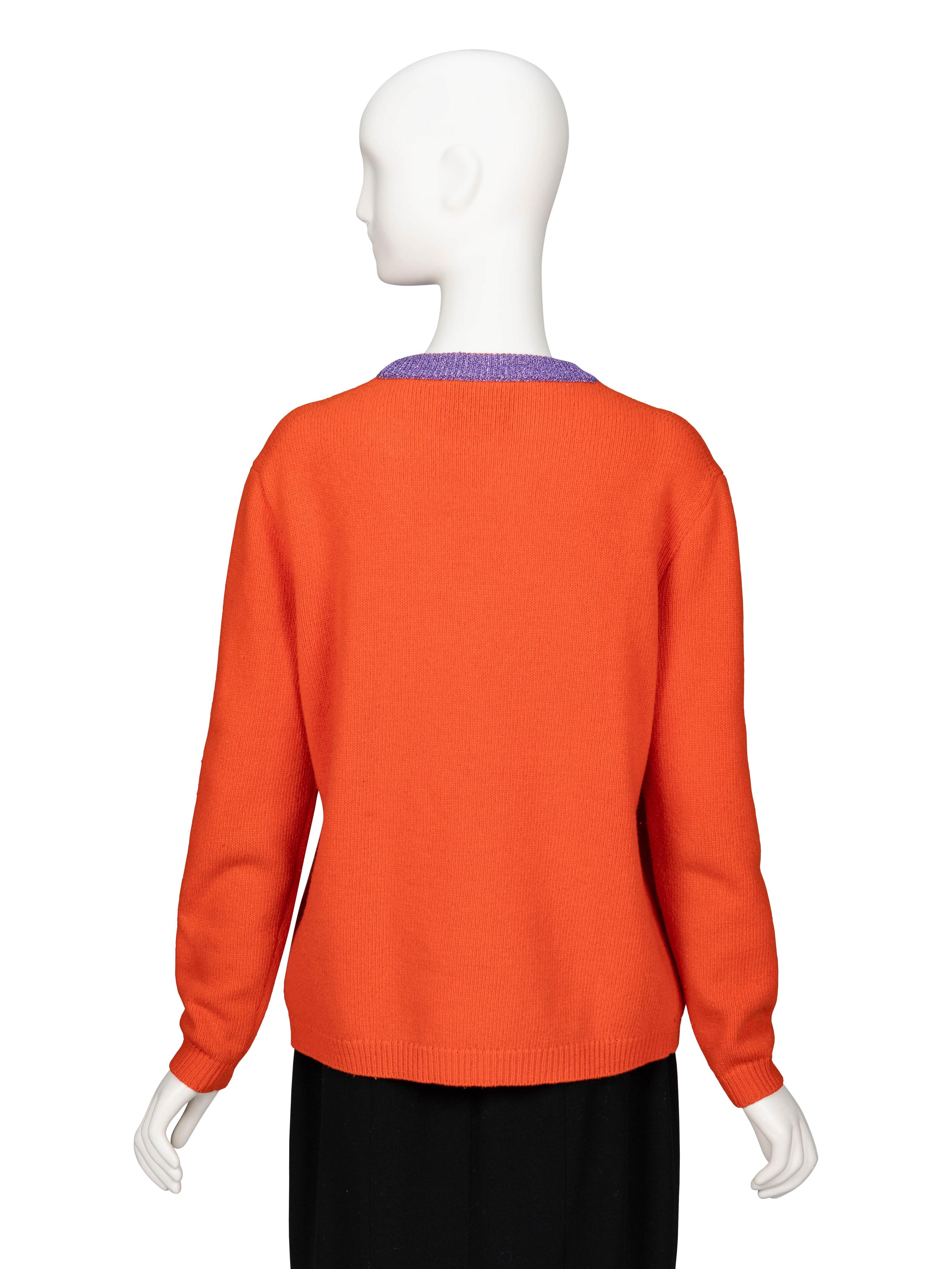 Gucci, Mystic Cat Orange Wool Sweater