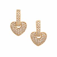 Convertible Diamond and Yellow Gold Heart Hoop Earrings