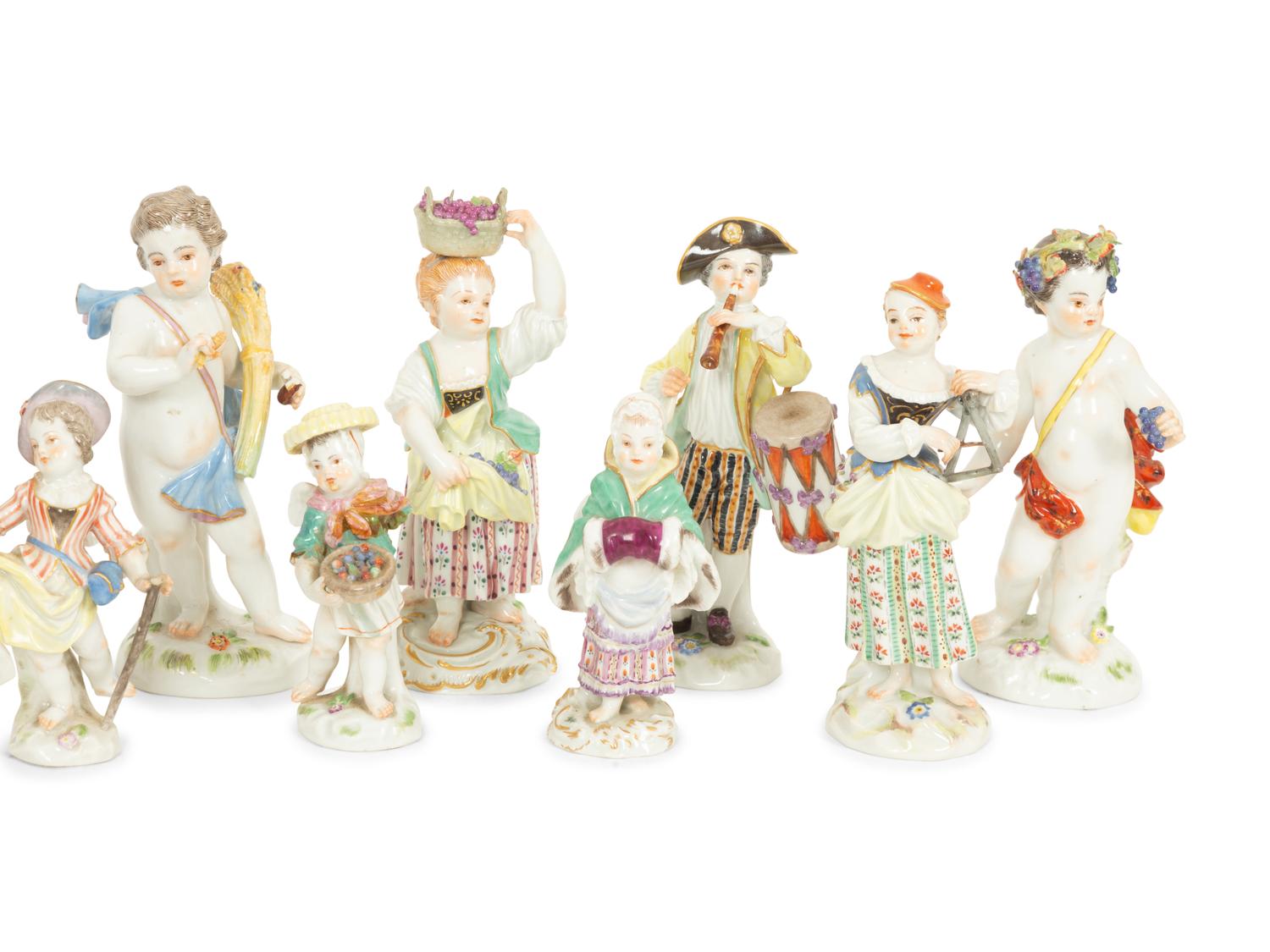 A Large Group of Continental Porcelain Figures