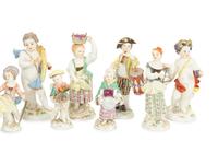 A Large Group of Continental Porcelain Figures