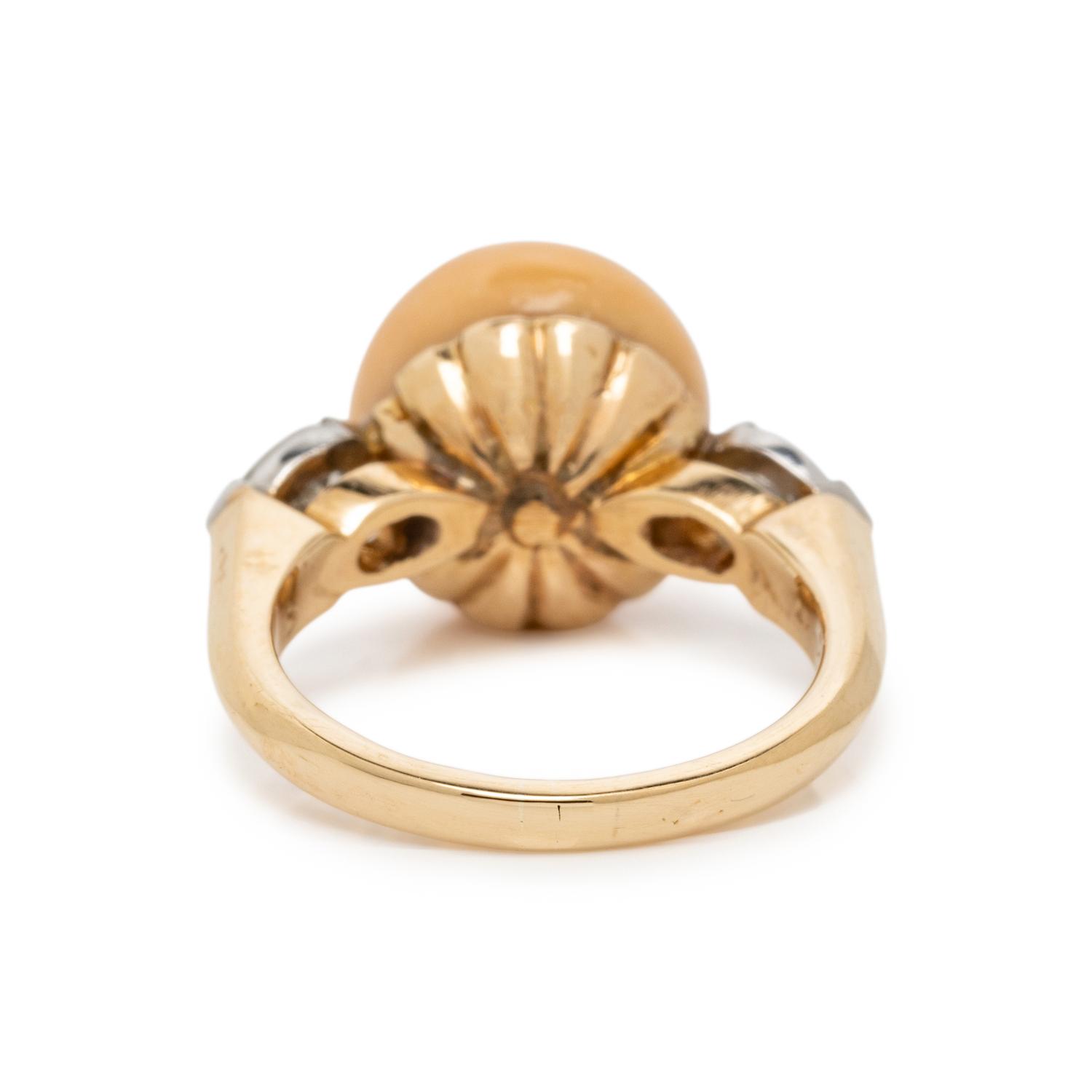 CONCH PEARL AND DIAMOND RING