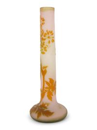 A Large Gallé Cameo Glass Columnar Vase
