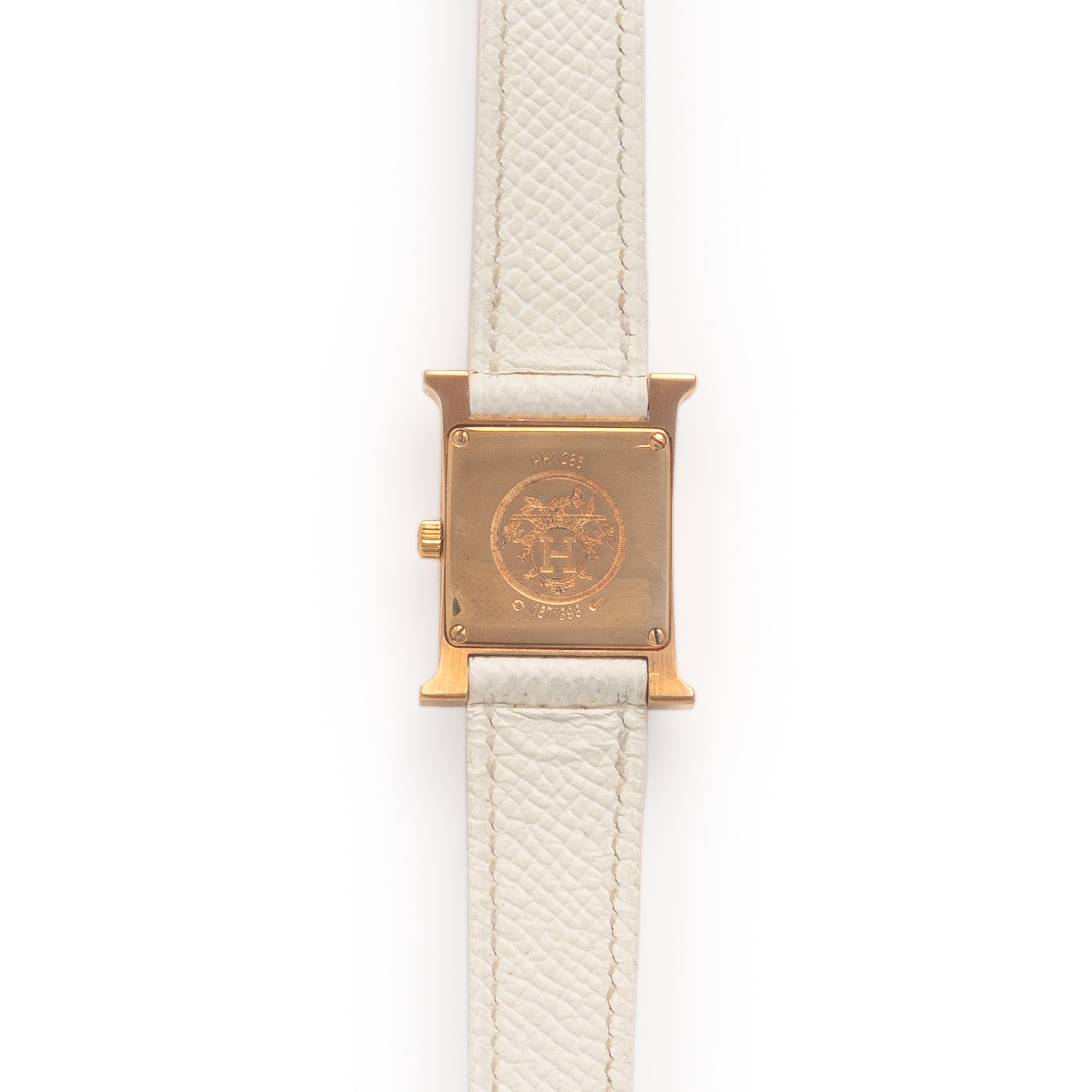 Hermès, Ref. HH1.286, 18K Yellow Gold 'Heure H' Watch with Diamond Bezel, with Box and Extra Strap