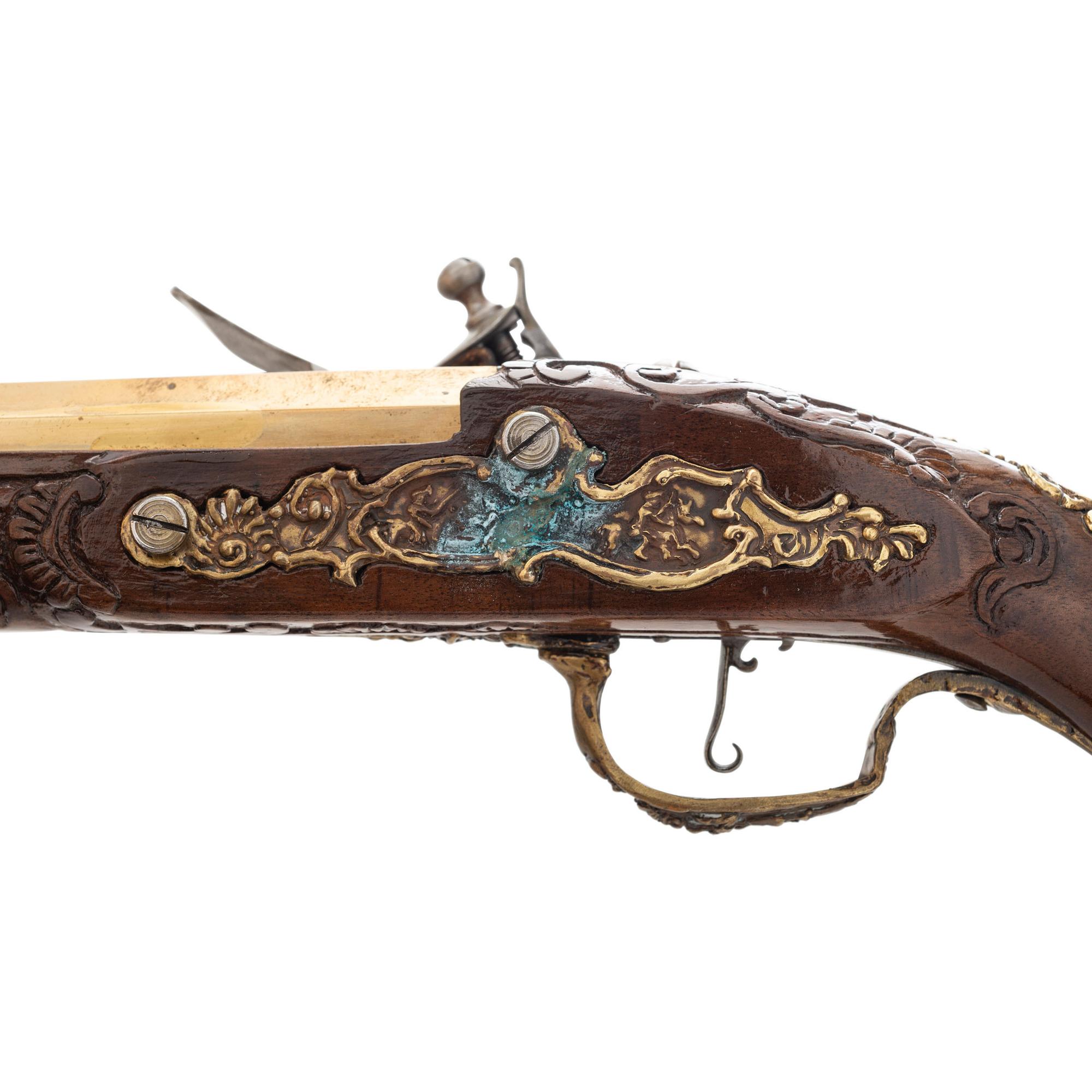 Contemporary Cased Pair of Flintlock Pistols in the Style of Leopold Becher by John B. Derrick (American, b.1936)