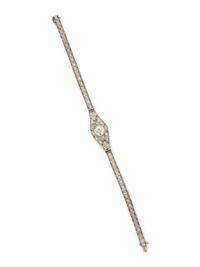 ART DECO, WHITE GOLD AND DIAMOND BRACELET
