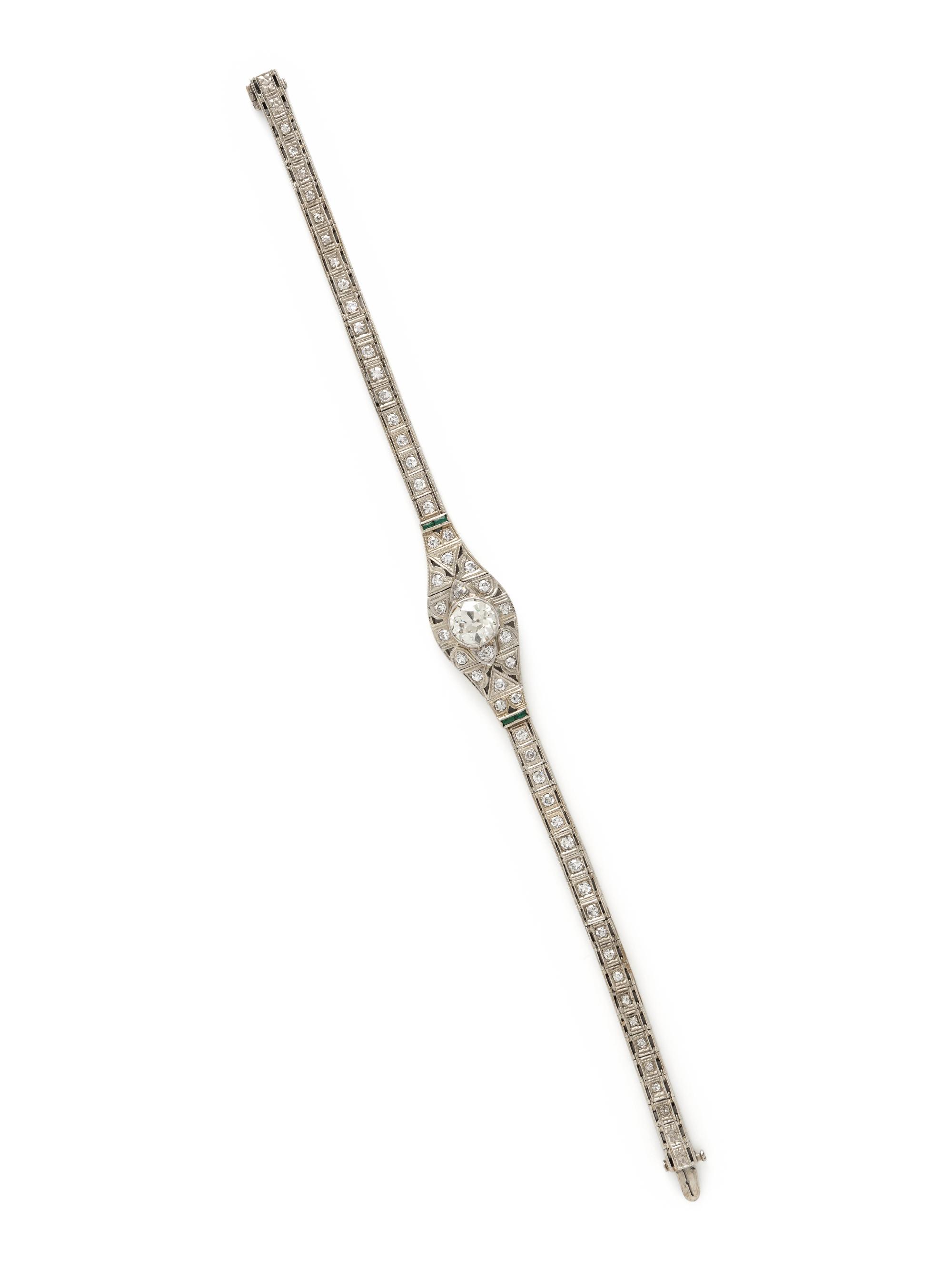 ART DECO, WHITE GOLD AND DIAMOND BRACELET