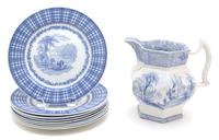 A Set of Eight English Porcelain Dinner Plates Plate diameter 9 3/4 inches. — 20TH CENTURY
