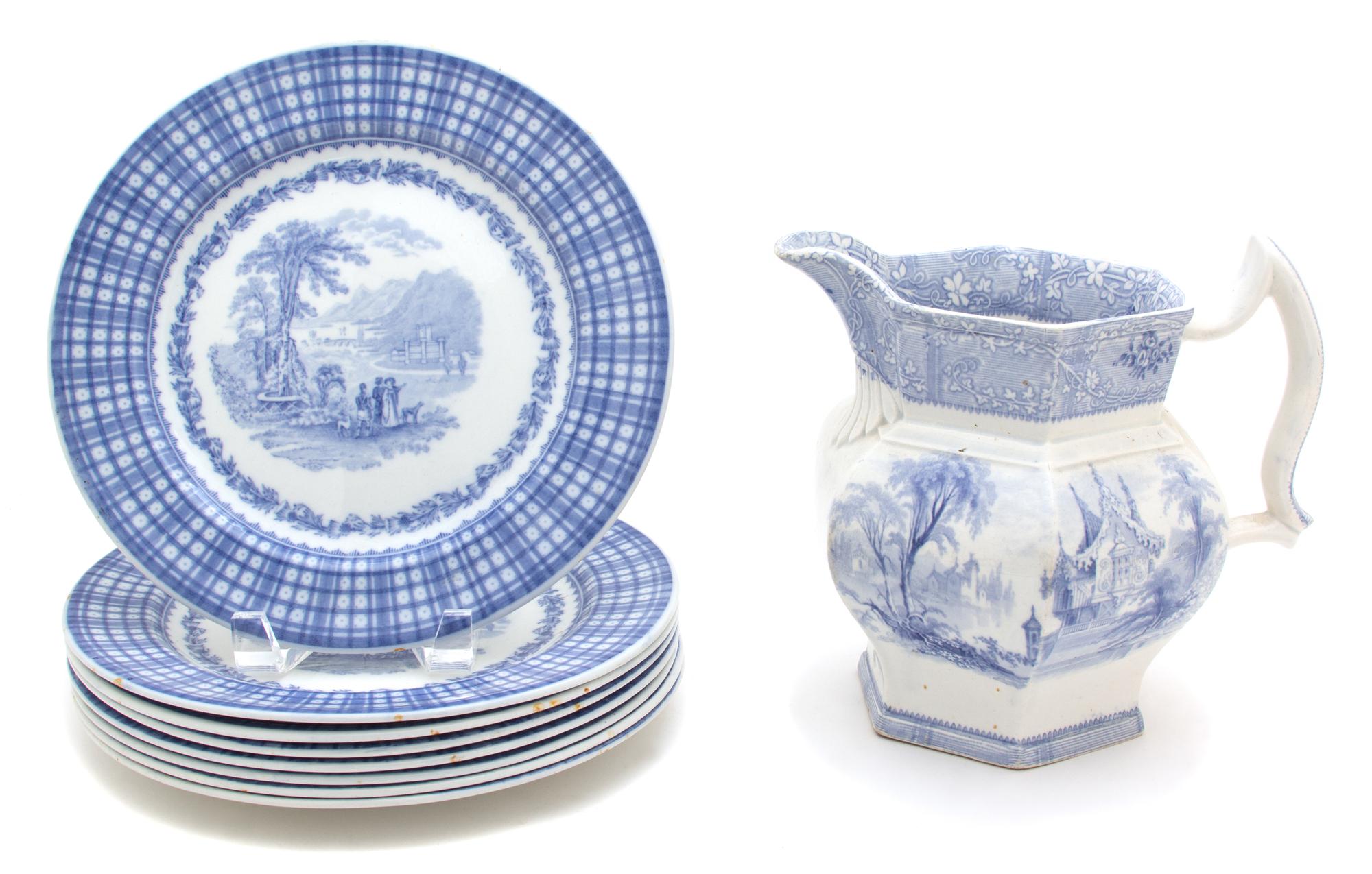 A Set of Eight English Porcelain Dinner Plates Plate diameter 9 3/4 inches. — 20TH CENTURY