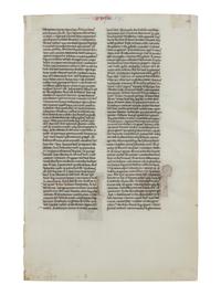 HORNBY-COCKERELL GROUP Cutting with initial historiated initial ‘U’ and ‘E’ from the Huth-Hornby-Cockerell-Haddaway Bible, in Latin, illuminated manuscript on parchment [France, Paris, c. 1210–20]