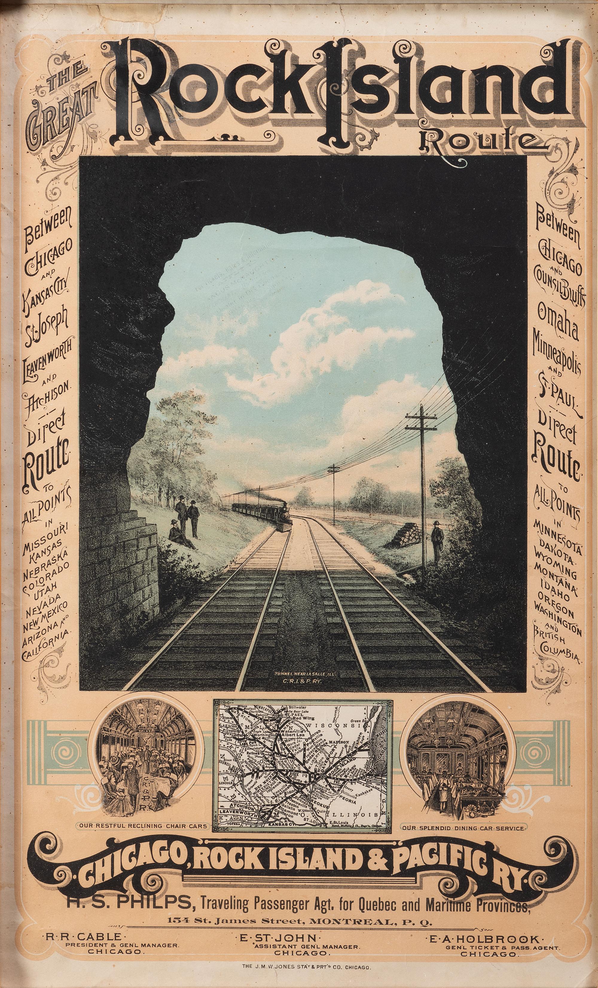 [TRANSPORTATION]. The Great Rock Island Route . Chicago: J.M.W. Jones Stationery & Print Co.