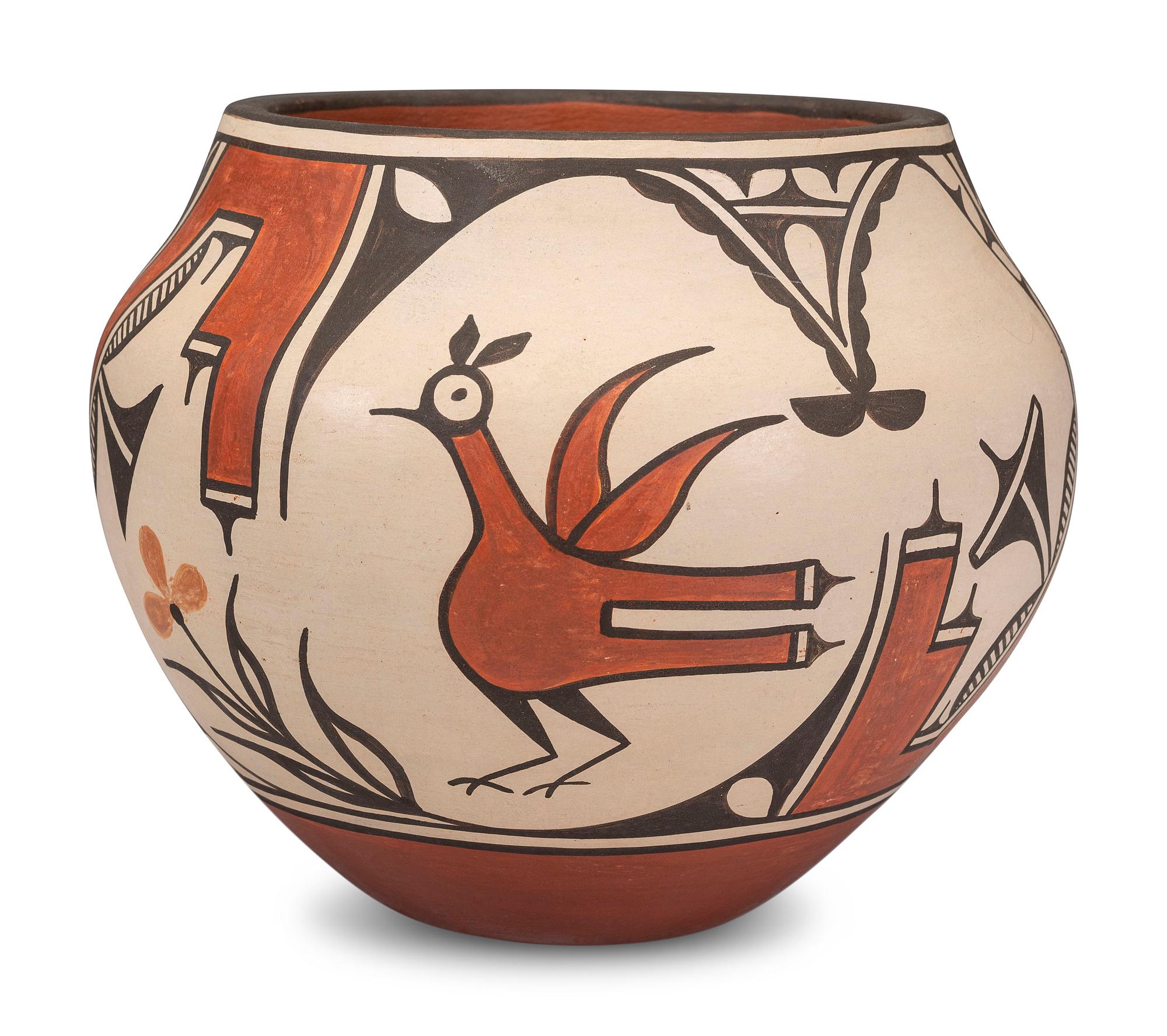 Polychrome Pottery Jars, with Zia Birds
