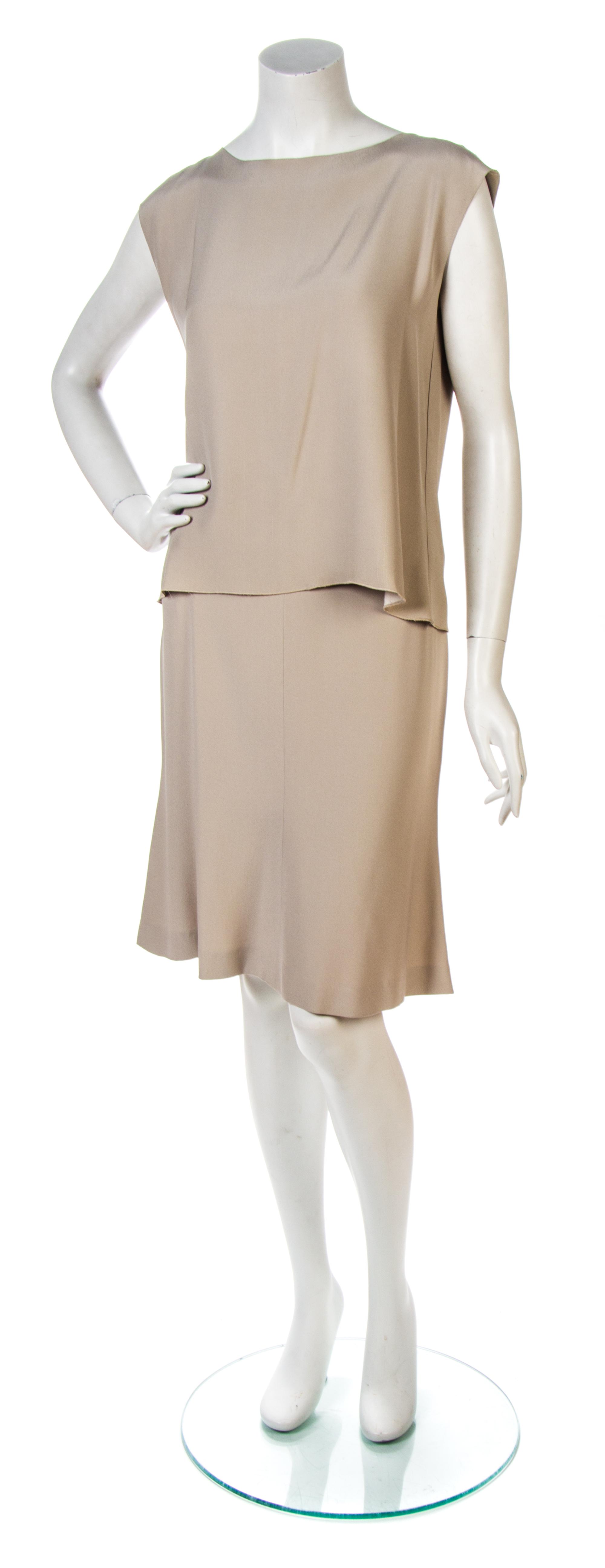 A Chanel Taupe Silk Crepe Ensemble,