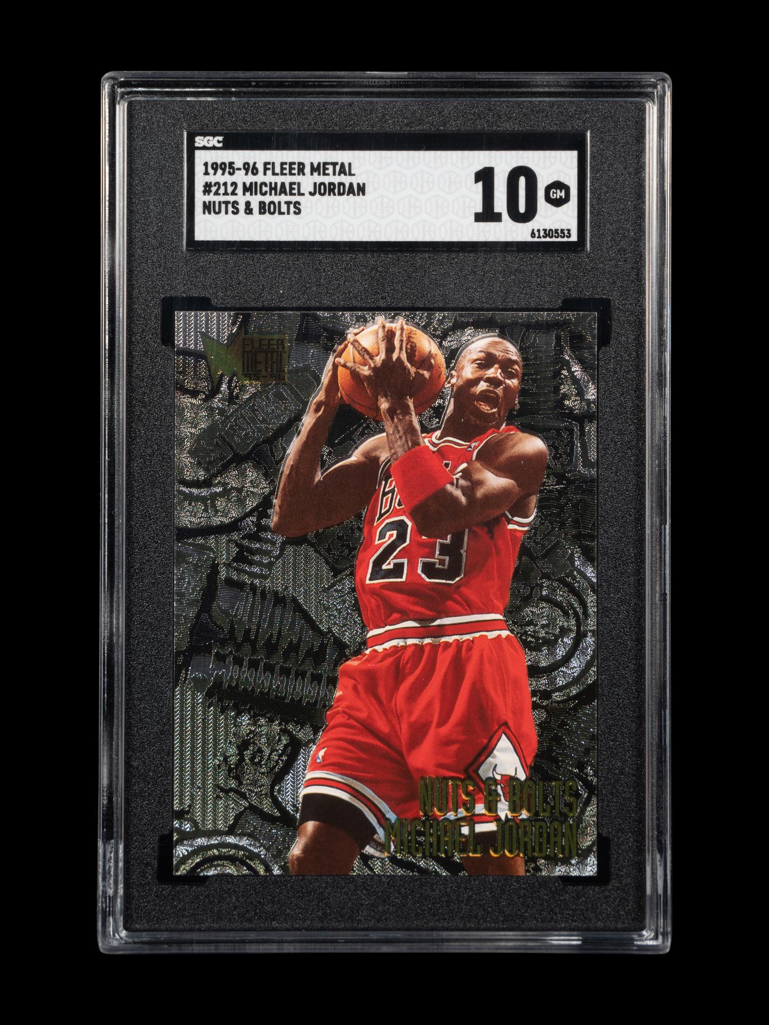 A 1995-96 Fleer Metal Nuts & Bolts Michael Jordan Basketball Card No. 212 (SGC 10 GEM MINT)
