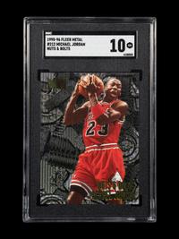 A 1995-96 Fleer Metal Nuts & Bolts Michael Jordan Basketball Card No. 212 (SGC 10 GEM MINT)