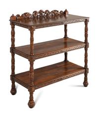 A Victorian Carved Oak Three-Tier Server