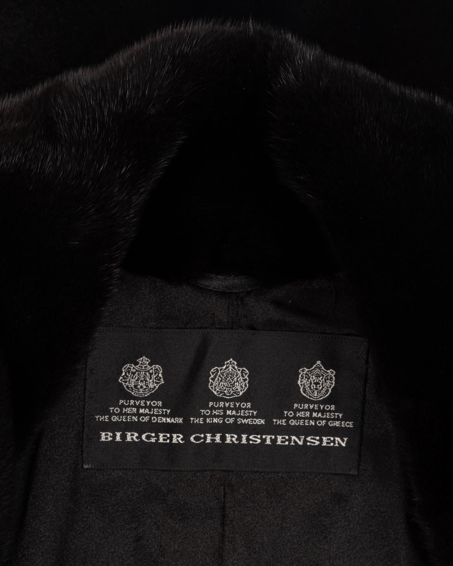 Birger Christensen Sheared Mink Coat in Gradient Diamond-Pattern